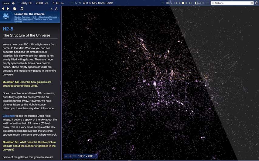 Starry Night Middle School Universe Simulation Screenshot