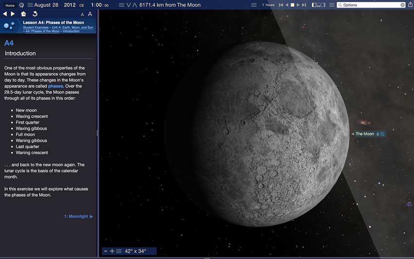 Starry Night High Shcool Moon Phases Simulation Screenshot