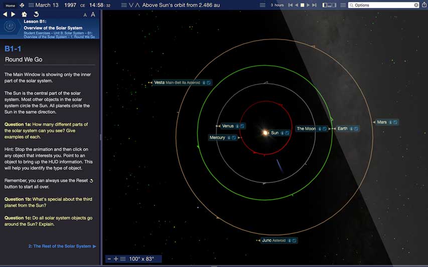 Starry Night High School Solar System Simulation Screenshot