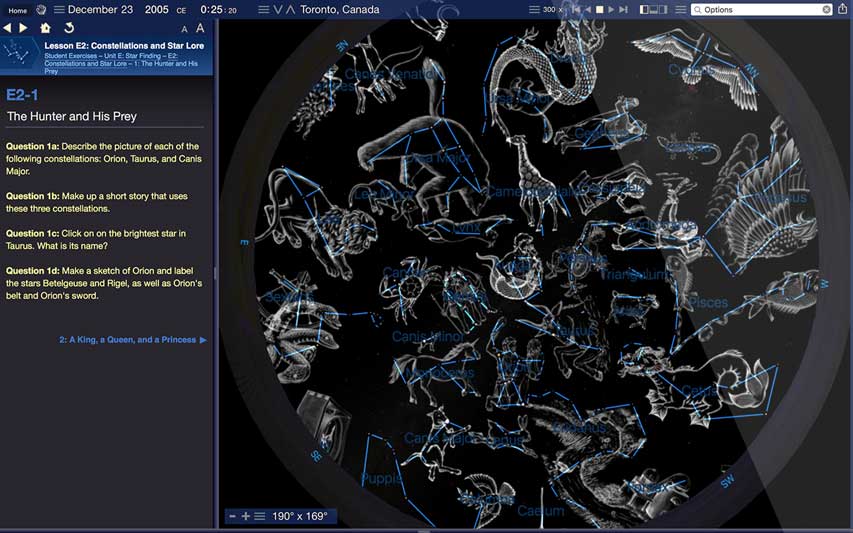 Starry Night Middle School Constellations Simulation Screenshot