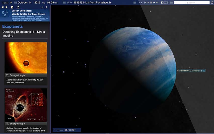 Starry Night College Exoplanet Imaging Simulation Screenshot